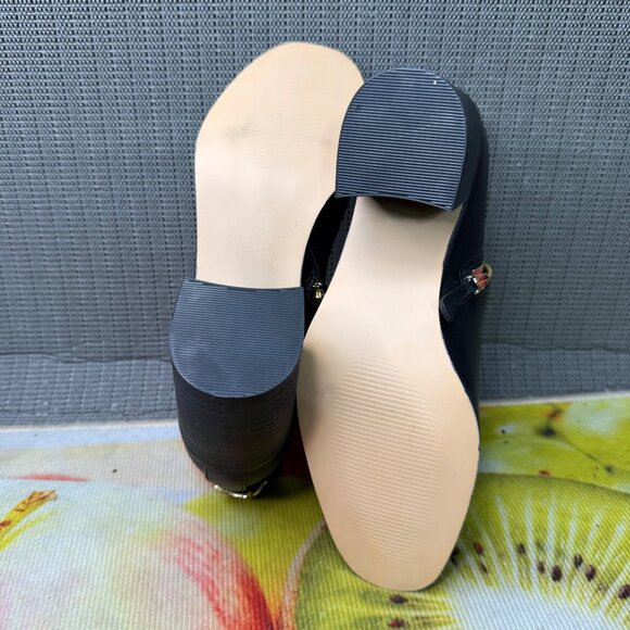 Nautica Womens Size 8 Black Luayan Block Heel Ankle Boots Zip & Buckle Detail - Picture 7 of 7